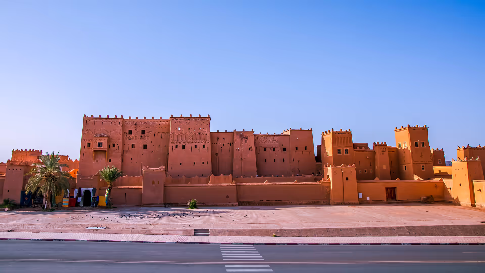 Fachada de la kasbah de Taourirt en Ouarzazate